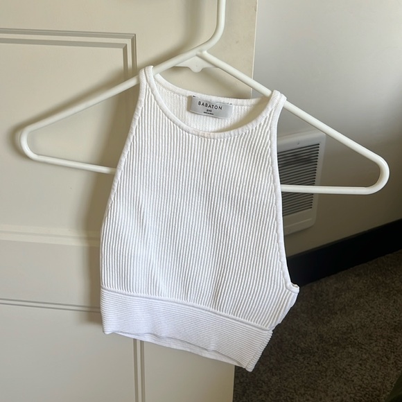 Babaton cropped tank top, white, size 2XS - Picture 1 of 3